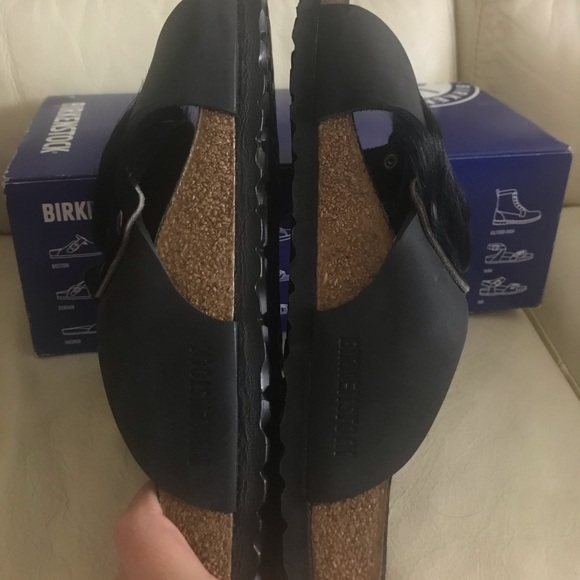 Birkenstock tunis leather fur sandals sz 4… - Picture 10 of 10